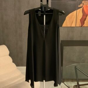 BCBG Maxazria Black sleevless tunic with lace detail - XXS